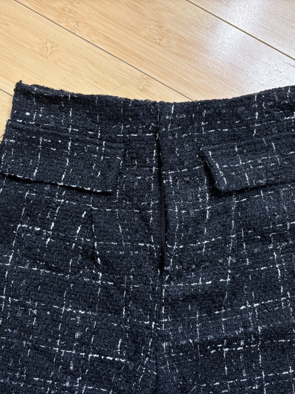 More To Come Black Bouclé Tweed Straight-Leg Trousers, Size S - NWT